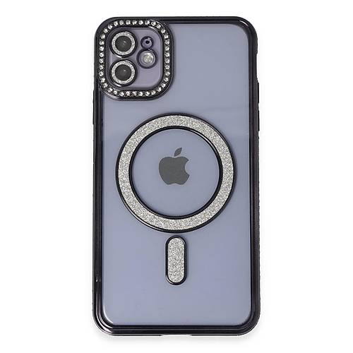 iPhone 11 K�l�f Joke Simli Magneticsafe K�l�f - Siyah