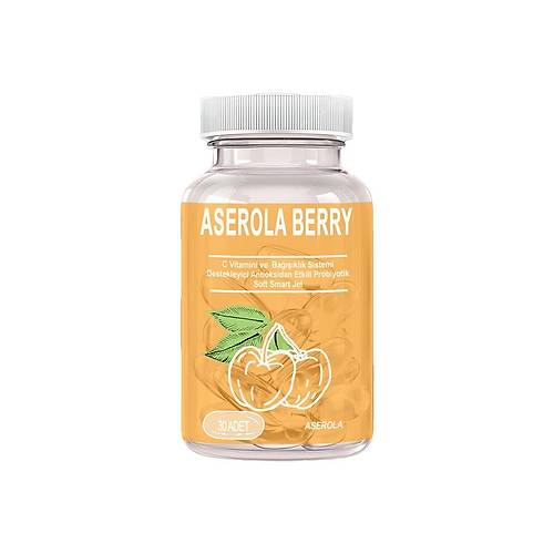 Aserola Berry 1 Kutu Aserola Ekstratl� C Vitaminli Antioksidanl� Probiyotik 30lu Soft Jel Kaps�ller