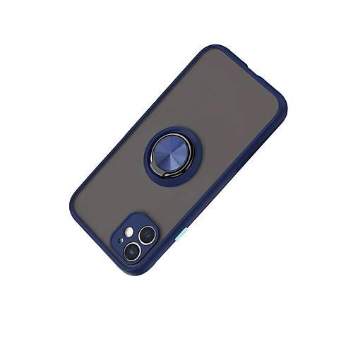iPhone 11 K�l�f Montreal Y�z�kl� Silikon Kapak - Lacivert