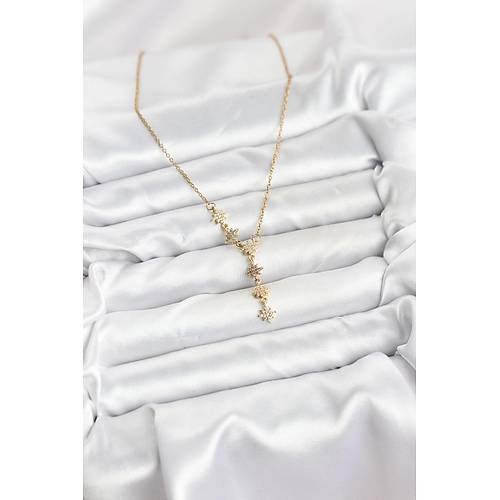 316L �elik Zincir Gold Renk Kutup Y�ld�z� Model Kad�n Kolye