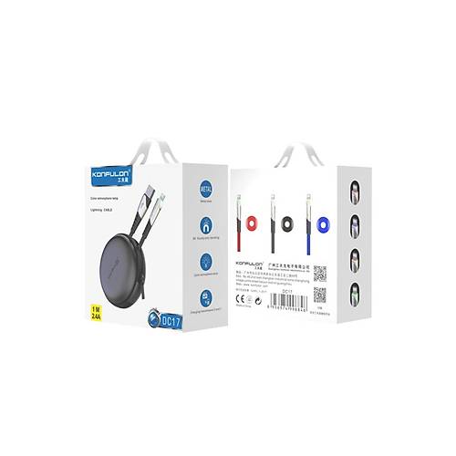 DC17 Lightning Kablo iphone Uyumlu 1M 2.4A - K�rm�z�