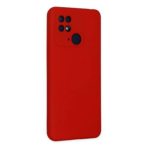 Redmi 10C K�l�f Nano i�i Kadife Silikon - K�rm�z�
