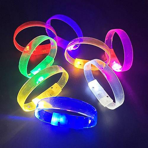 3 Modlu Pilli LED I��kl� Esnek Parti Bilekli�i Ye�il