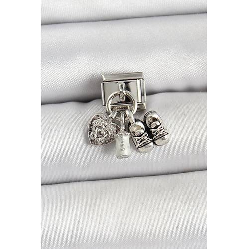 316L �elik G�m�� Renk Bebek Konsept Nomination Charm