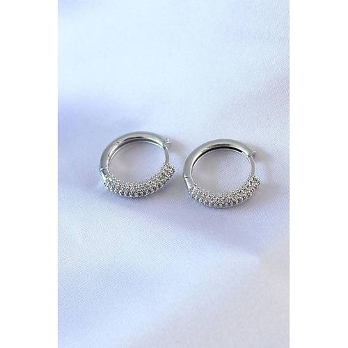 G�m�� Renk Zirkon Ta�l� Halka Model Pirin� Kad�n K�pe