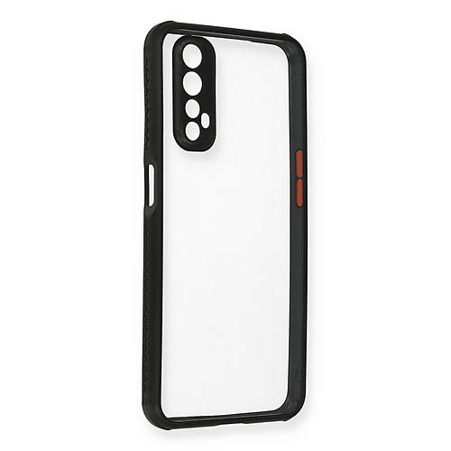 Realme 7 K�l�f Miami �effaf Silikon - Siyah