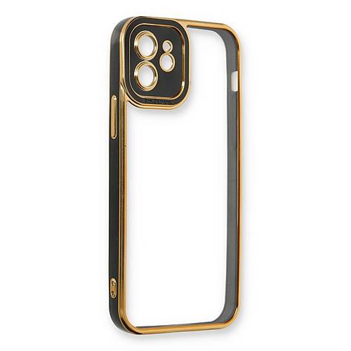 iPhone 12 K�l�f Liva Lens Silikon - Siyah