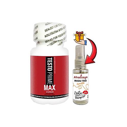 TestoPrime 1 Kutu Erkeklere �zel 30 lu Destek + Afrodizayn Masaj Ya�� 30 ml