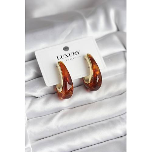 Pirin� Gold Renk Kahverengi Vintage Kad�n K�pe