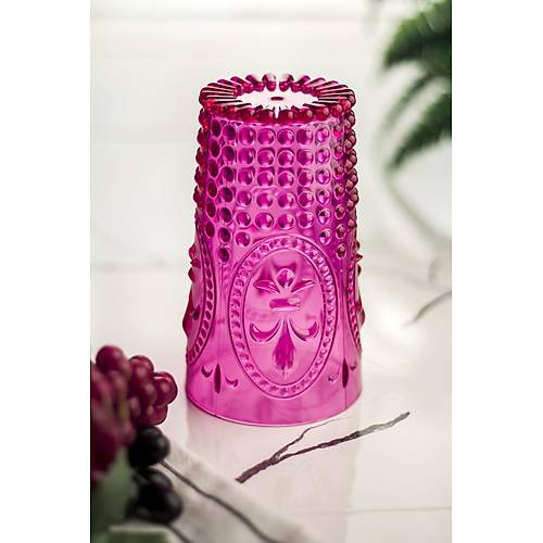 Akrilik Pembe 6'l� Uzun Bardak & Su Me�rubat Barda�� 750 ml ( B�y�k Boy & Cam De�ildir )