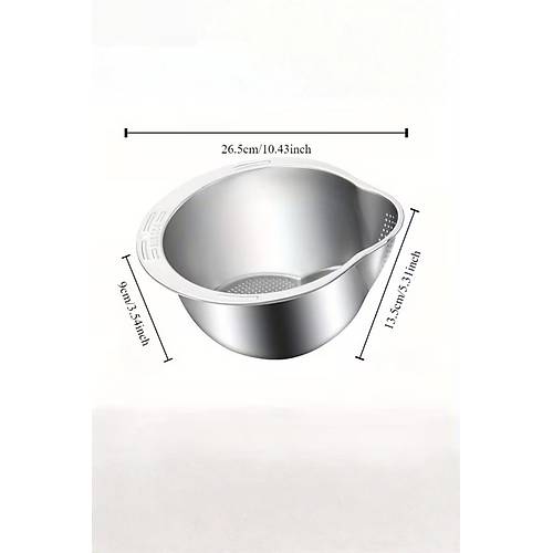 Paslanmaz �elik Makarna Pirin� Sebze Meyve Y�kama S�zgeci 25x27x11 cm