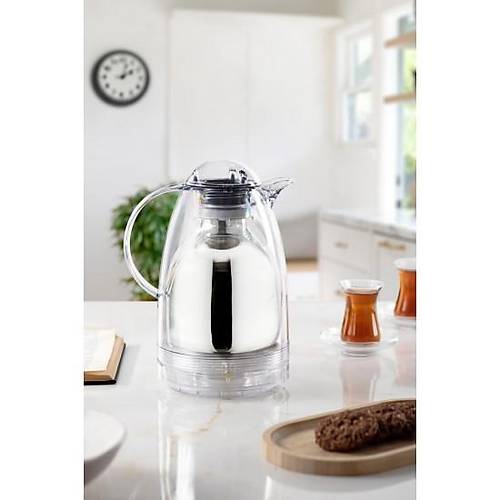 1.5 LT Is� Yal�t�ml� �ay Ve So�uk Su Termosu �effaf (12 Saat S�cak Tutar& ��i Camd�r)