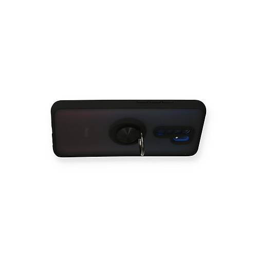 Redmi 9 K�l�f Montreal Y�z�kl� Silikon Kapak - Siyah