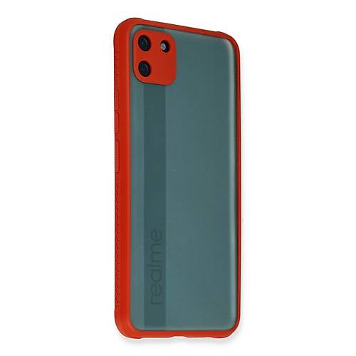 Realme C11 K�l�f Miami �effaf Silikon - K�rm�z�