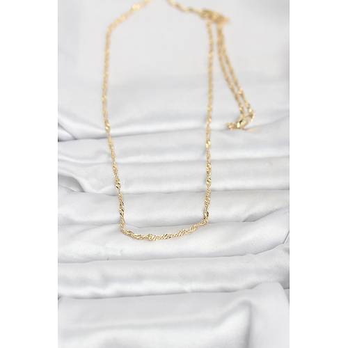 CM 14K Gold Renk Burgu Zincirli 60 cm Kad�n Kolye
