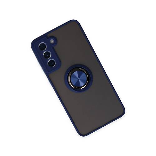 Galaxy S21 FE K�l�f Montreal Y�z�kl� Silikon Kapak - Lacivert