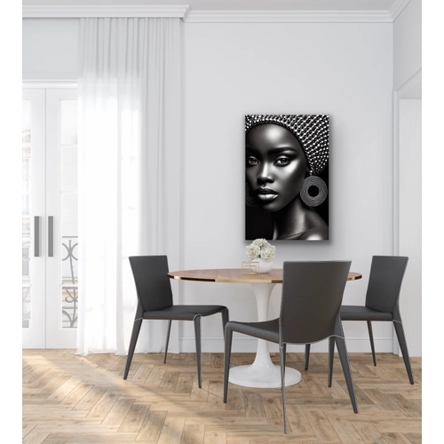 Afrikal� Siyahi Kad�n Kanvas Tablo 70x100