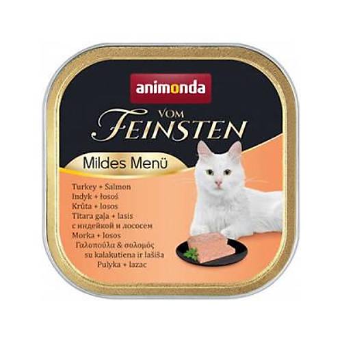 Vom Feinsten Hindili ve Somonlu K�s�rla�t�r�lm�� Kedi Konservesi 100 Gr