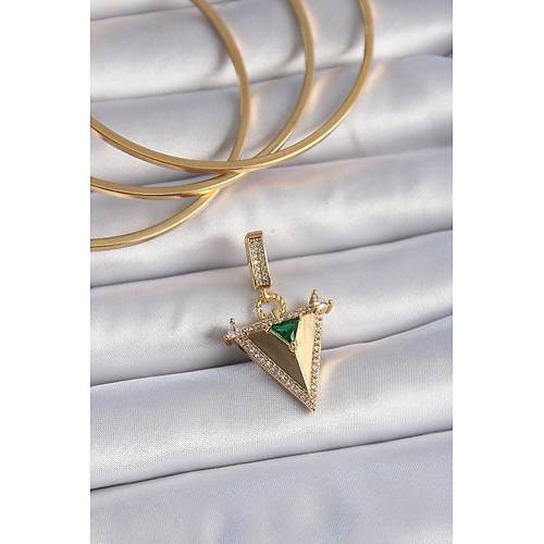 Pirin� Gold Renk Zirkon Ta�l� 3D ��gen Model Ajda Charm