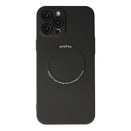 iPhone 12 Pro K�l�f Jack Magneticsafe Lens Silikon - Siyah