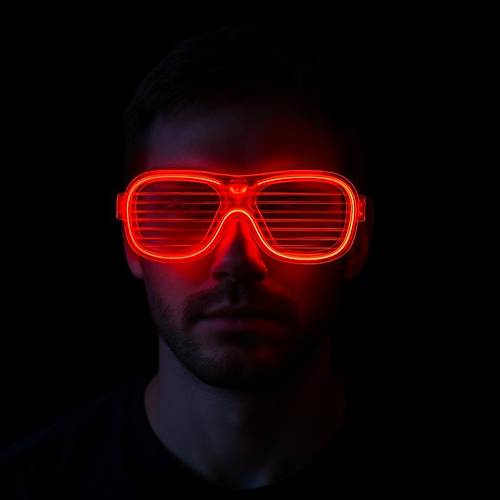 K�rm�z� Led I��kl� Parti G�zl��� - Neon Glow �erit G�zl�k 3 Modlu