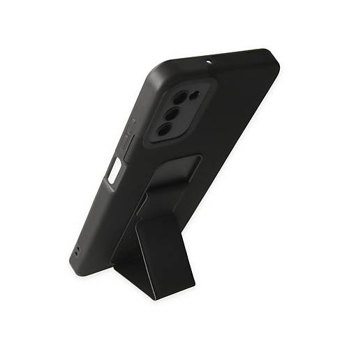 Galaxy A03S K�l�f Mega Standl� Silikon - Siyah