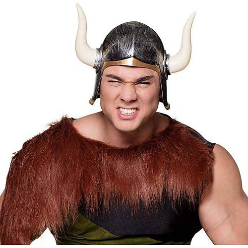 Mega Boynuzlu Viking Ivar Kask� Eskitilmi� Desen G�m�� Renk