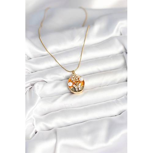 316L �elik Zincir Kelebek Model Sanatsal Portre Kad�n Kolye