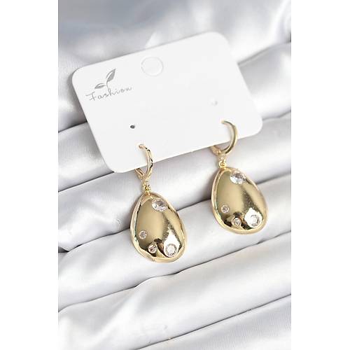 Gold Renk Pirin� Damla Model Kad�n K�pe