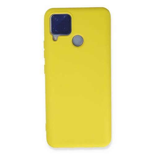 Realme C15 K�l�f Nano i�i Kadife Silikon - Sar�