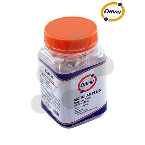 ORING MPC6U3 CAT6 PLUG U/UTP RJ45 ALTIN U� KONNEKT�R 100 L� PAKET