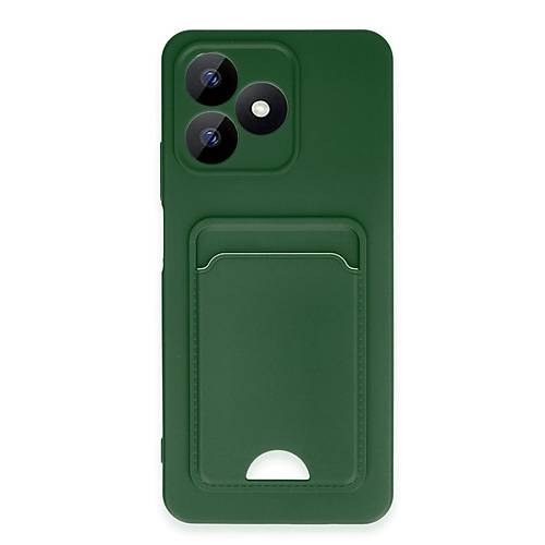 Realme Note 50 4G K�l�f Kelvin Kartvizitli Silikon - Koyu Ye�il