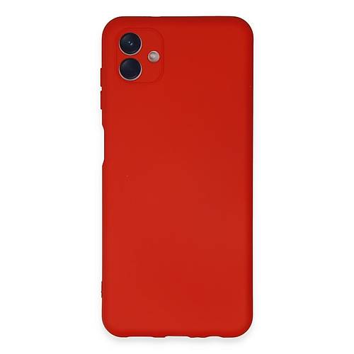Galaxy A04E K�l�f Nano i�i Kadife Silikon - K�rm�z�