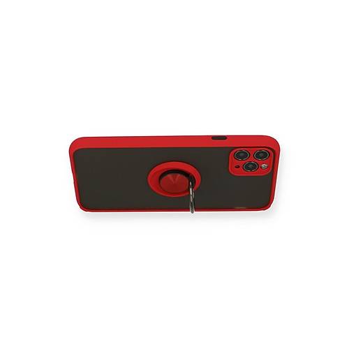 iPhone 11 Pro K�l�f Montreal Y�z�kl� Silikon Kapak - K�rm�z�