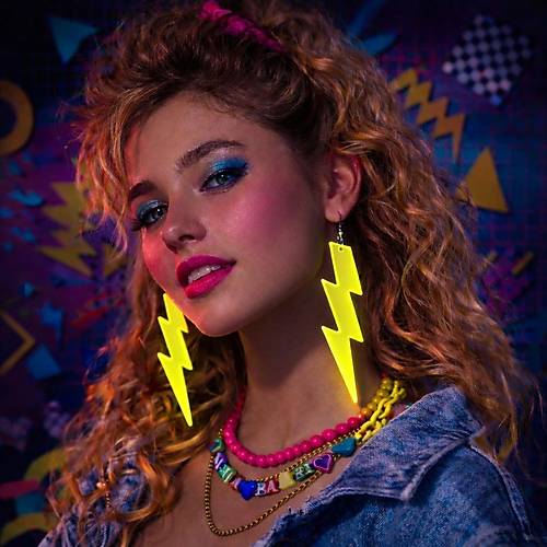 80�ler 90'lar Retro Neon Sar� �im�ek K�pe 10 cm