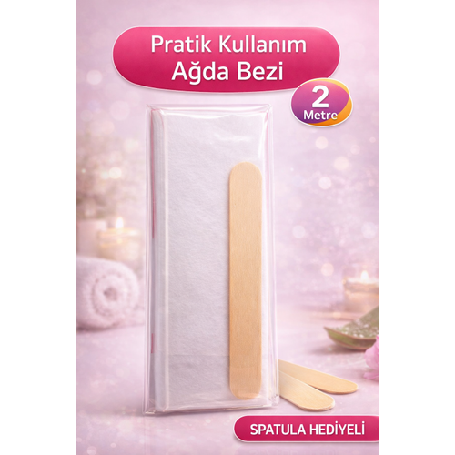 Biowet A�da Bezi 2 Metre Spatula Hediyeli Epilasyon Bezi Dayan�kl� T�y D�kme Bezi 2'li Paket