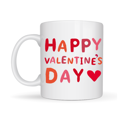 Happy Valentine�s Day Kupa � Model 4 Sevgililer G�n� Hediyesi - A�k Temal� Porselen Kupa - Sevgiliye �zel Tasar�m