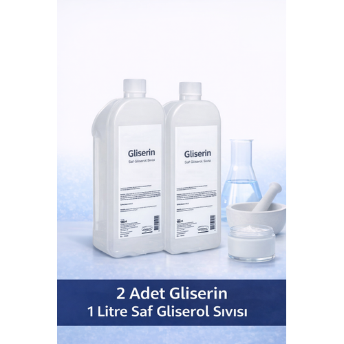 Gliserin Saf Gliserol S�v�s� 2 x 1 Litre Nem Tutucu Kozmetik ve Teknik Kullan�ma Uygun