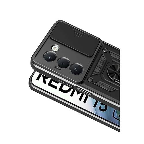 Redmi 15 4G Pars Lens Y�z�kl� Silikon - Siyah