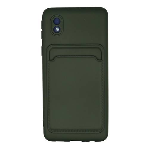 Galaxy A01 Core K�l�f Kelvin Kartvizitli Silikon - Koyu Ye�il
