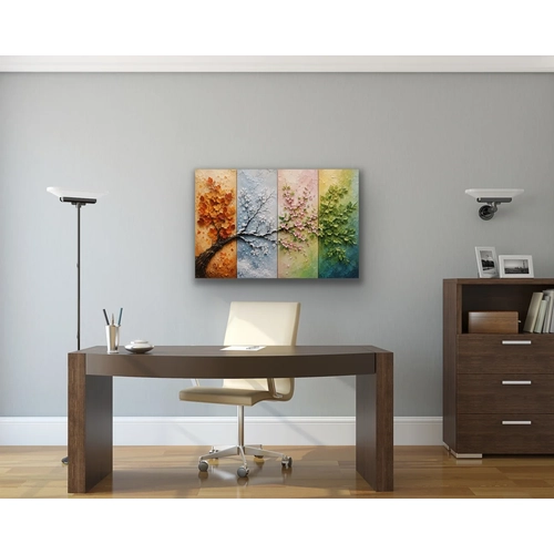 4 Mevsim A�a� Kanvas Tablo 40X60 CM