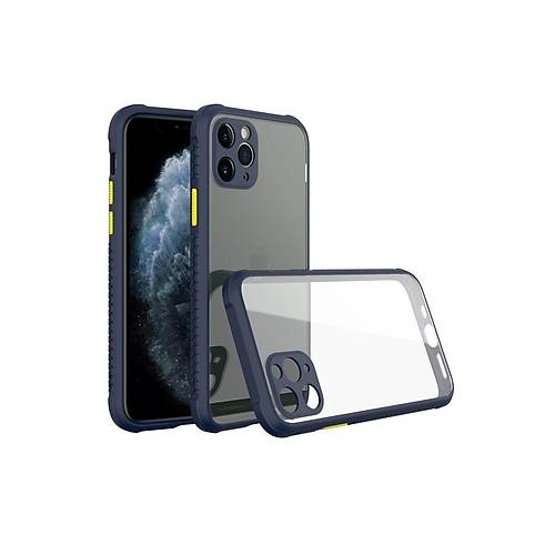 iPhone 11 Pro K�l�f Miami �effaf Silikon - Lacivert