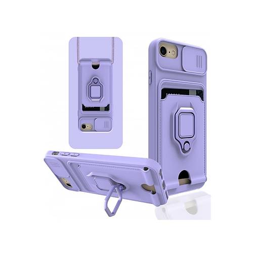 iPhone 7 K�l�f Zuma Kartvizitli Y�z�kl� Silikon - Lila