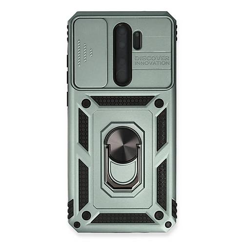 Redmi Note 8 Pro K�l�f Pars Lens Y�z�kl� Silikon - Ye�il