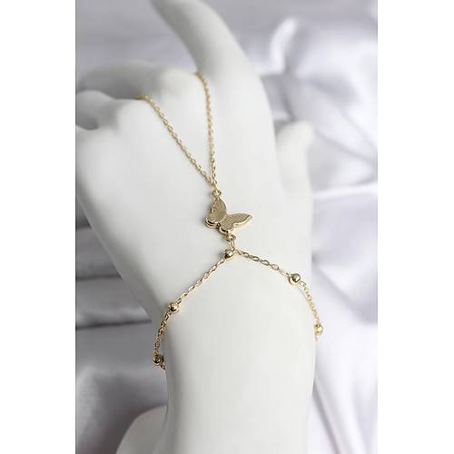 316L �elik Gold Renk Kelebek Model Kad�n �ahmeran