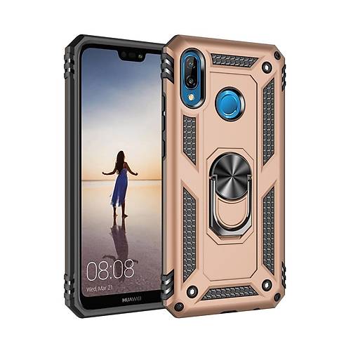 P20 Lite K�l�f Sofya Y�z�kl� Silikon Kapak - Gold