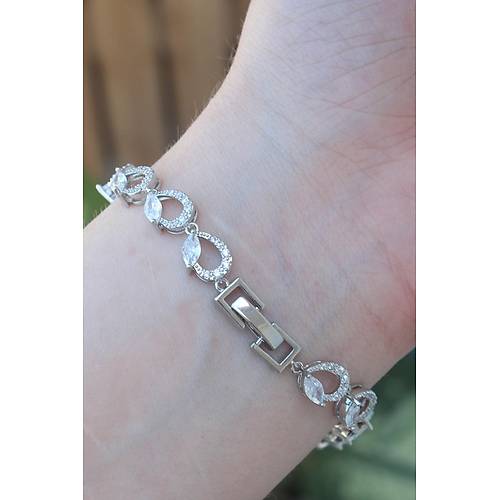 Vip Seri Pirin� Zirkon Ta�l� G�m�� Renk Arpa Model Bileklik