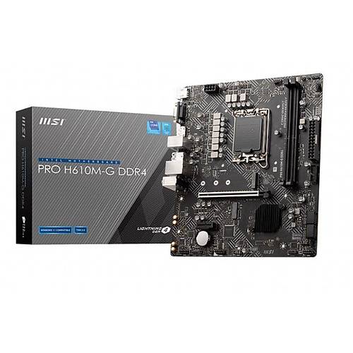 MSI PRO H610M-G DDR4 3200MHZ 1XVGA 1XHDMI 1XDP 1XM.2 USB 3.2 MATX 1700P (12. / 13. VE 14. NES�L ��LEMC� UYUMLU)
