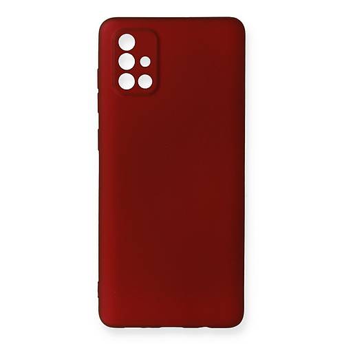 Galaxy A71 K�l�f First Silikon - Bordo