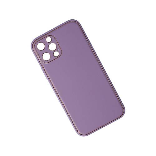 iPhone 12 Pro K�l�f Coco Deri Silikon Kapak - Lila